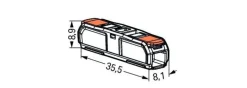 Durchgangsklemme transparent 1-polig - 0,2 bis 4mm Drähte - 60 Stück