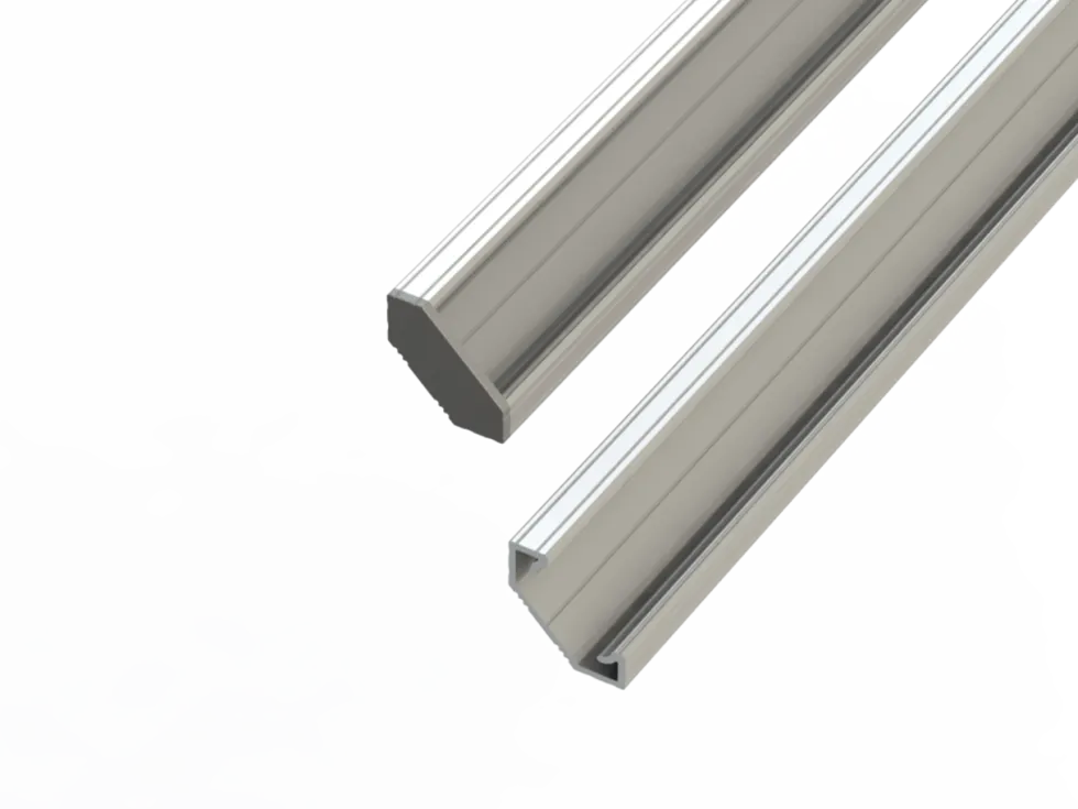 Eckprofil Aluminium - L2020xB16xH8,5mm - Silber + Abdeckung matt