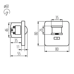 Einbaubewegungs-/Geräuschesensor 150° - PIR Infrarot Bewegungsmelder - 230V 40-500W - IP20