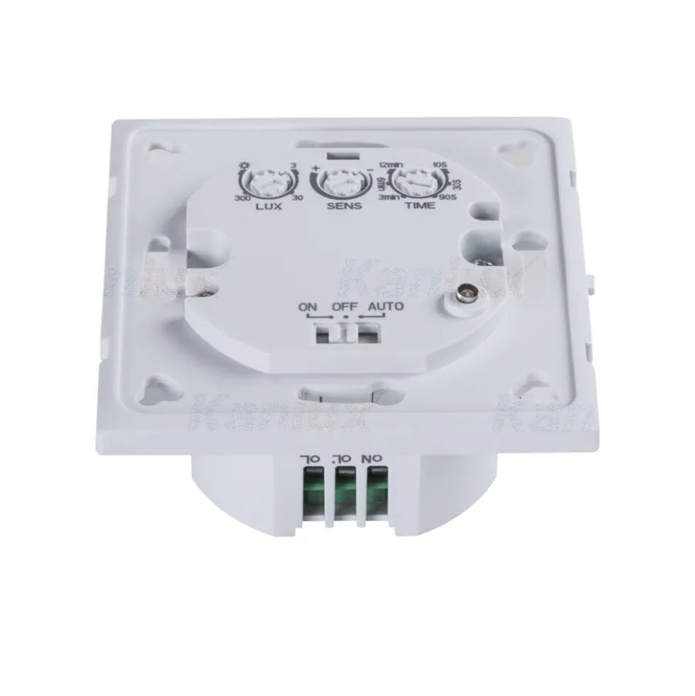 Einbaubewegungssensor 180° - IP20 - Microgolf Bewegungsmelder - 230V max. 1200W - weiß