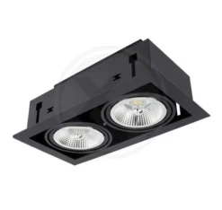 Einbaurahmen - 2×GU10 AR111 - exkl. LED Spot - Schwarz