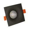 Einbaurahmen viereckig Schwarz - Sägegr. 74mm - inkl. GU10 Fassung mit Montagebügel - exkl. LED Spot