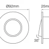 Einbaurahmen - Weiß - Sägegröße - 85mm - exkl. LED Spot