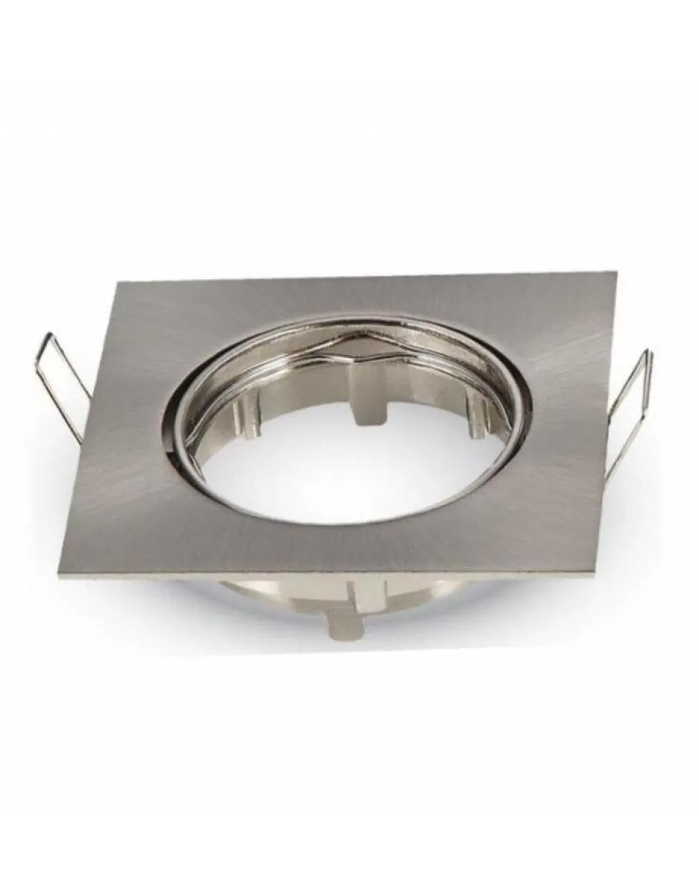 Einbauspot quadratisch – gebürsteter Stahl – schwenkbar – Einbaumaß 74 mm – Außenmaß 82 mm – 1 Stück