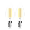 2er-Pack LED Fadenlampe Kerze - E14 C35 4W - 2700K Warmweiß