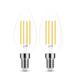 2er-Pack LED Fadenlampe Kerze - E14 C35 4W - 2700K Warmweiß