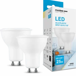 2er-Pack LED Spot - GU10 Sockel - 2,8W entspricht 25W - 6000K Tageslichtweiß
