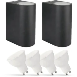 2er Set LED Wandlampe Außenbereich - 4x 2,8W - 2700K - Anthrazit