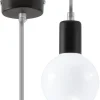 Hängeleuchte EDISON Grau - 1x E27 Fassung - max. 60W - exkl. LED's