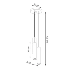 Hängeleuchte LINO 3P - 3x GU10 Fassung - max. 3x40W - exkl. LED's