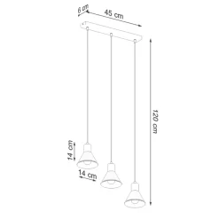 Hängeleuchte TALEJA 3 Schwarz - 3x E27 Fassung - max. 3x60W - exkl. LED's