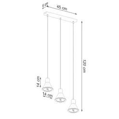 Hängeleuchte TALEJA 3 Weiß - GU10 AR111 Fassung - exkl. LED's