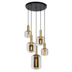 JOANET - Pendelleuchte - Ø 66 cm - 5xE27 - Rauchglas