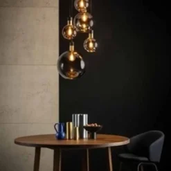 JULIUS - Pendelleuchte - Ø 66 cm - 5xE27 - Rauchglas
