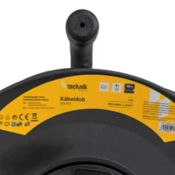 Kabeltrommel 50meter - 4-fach mit Schutzkontaktsteckdosen | Schwarz Kunststoff - H05VV 3G1,5 mm²