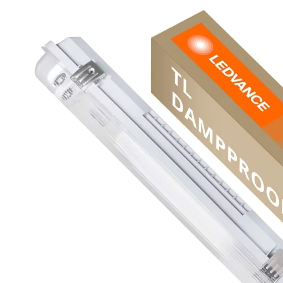 Komplettset - 150cm Doppelfassung - IP65 Feuchtraum -Wannenleuchte + 2 x 25W LED Leuchtstoffröhren 6000K - 865 - Tageslichtweiß