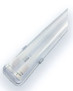 Komplettset - 150cm Doppelfassung - IP65 Feuchtraum -Wannenleuchte + 2 x 25W LED Leuchtstoffröhren 4000K - 840 - Neutralweiß