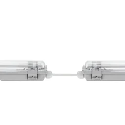 Komplettset - 120cm Doppelfassung - IP65 Feuchtraum - Wannenleuchte + 2 x 18W LED Röhren 4000K - 840 - Neutralweiß - Komplett