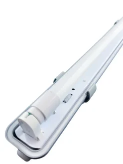 Komplettset - 150cm Einzelfassung - IP65 Feuchtraum -Wannenleuchte + 25W LED Leuchtstoffröhre 6000K - 865 - Tageslichtweiß - Komplett