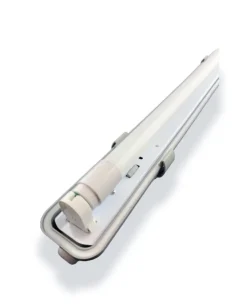 Komplettset - 120cm Einzelfassung - IP65 Feuchtraum -Wannenleuchte + 18W LED Leuchtstoffröhre 4000K - 840 - Neutralweiß