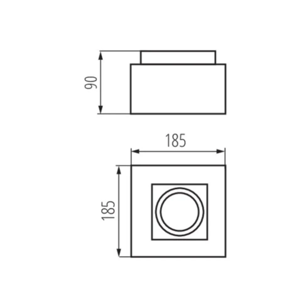 LED AR111 GU10 Deckenspot Armatur Schwarz - für 1 LED GU10 Spot