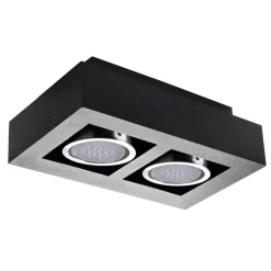 LED AR111 GU10 Deckenspot Armatur schwarz - zweifach für 2 LED GU10 Spots