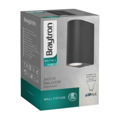 LED Außenwandleuchte Halbrund 2×GU10 IP44 – Anthrazit – Modern