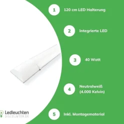 LED-Battensarmatur 120 cm – 35 W – 4000 K – IP40