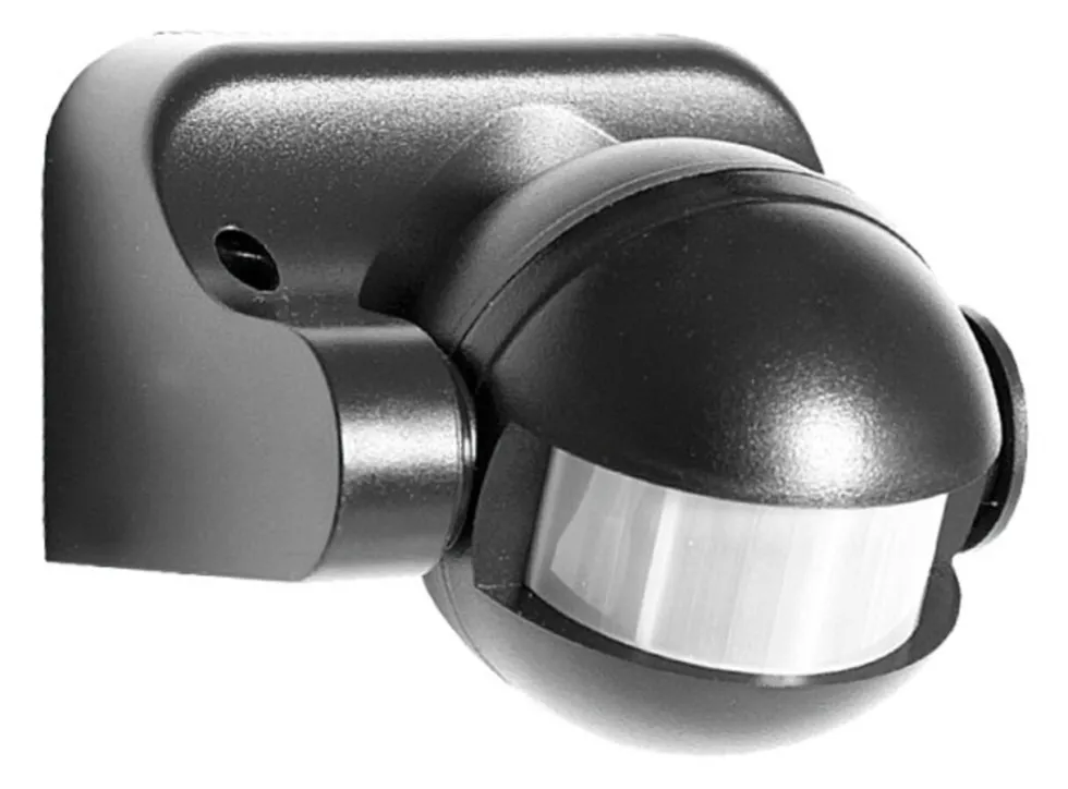 LED Bewegungssensor IP44 Schwarz . 180° - PIR infrarot Bewegungsmelder - 230V max. 300W