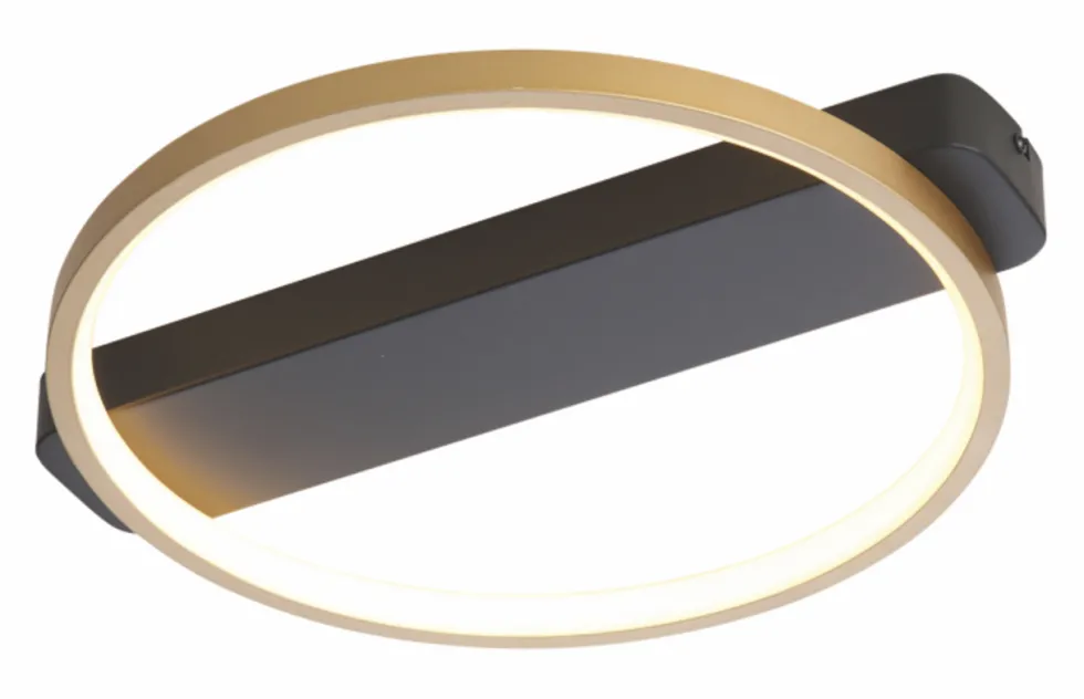 LED Deckenleuchte Cintura Ø 35cm Schwarz / Gold