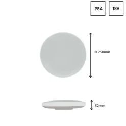 LED Deckenleuchte Nymphea IP54 - 18W 2050lm - Lichtfarbe optional - Bewegungs- und Dämmerungssensor