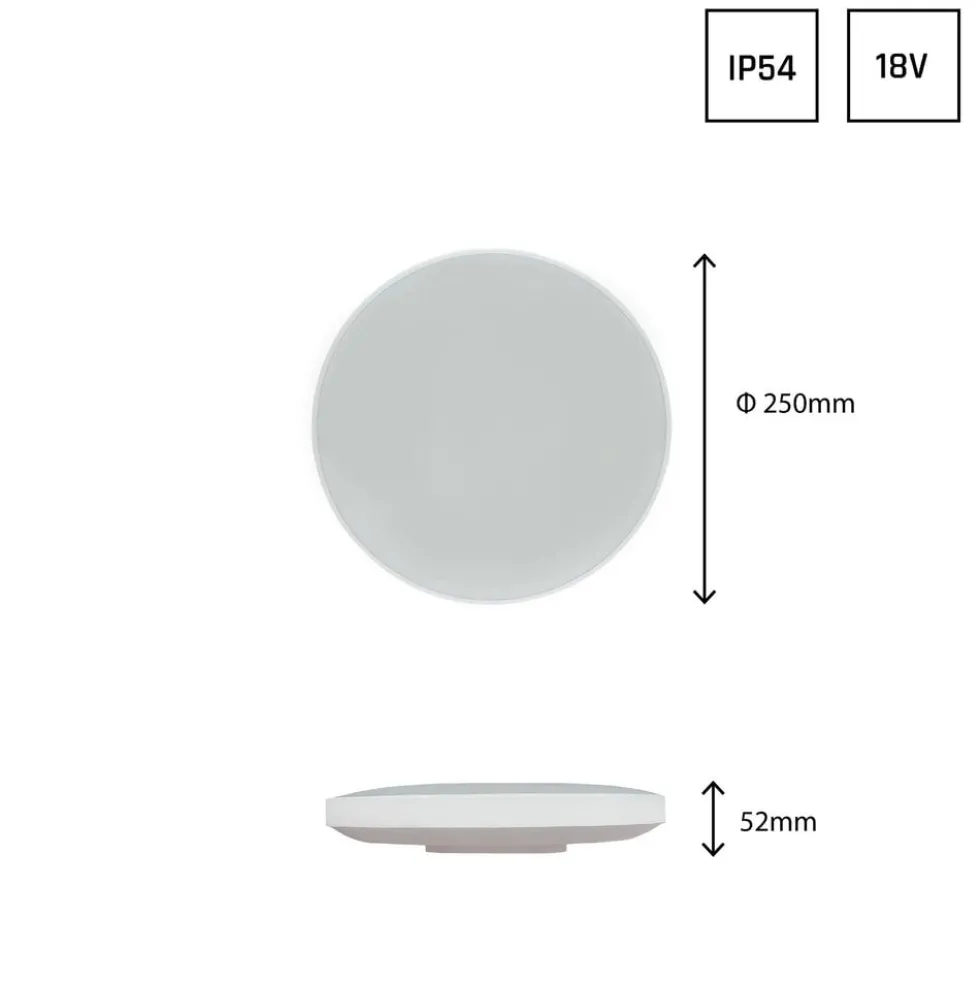 LED Deckenleuchte Nymphea IP54 - 18W 2050lm - Lichtfarbe optional - Bewegungs- und Dämmerungssensor