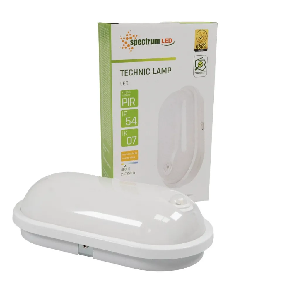 LED-Deckenleuchte - oval - mit Sensor - 20W 4000K - IP54 - 230V