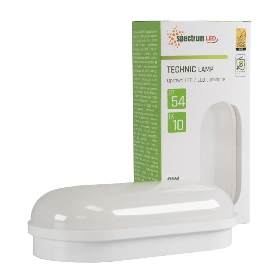 LED Deckenleuchte oval - 8W 4000K - IP54 spritzwassergeschützt