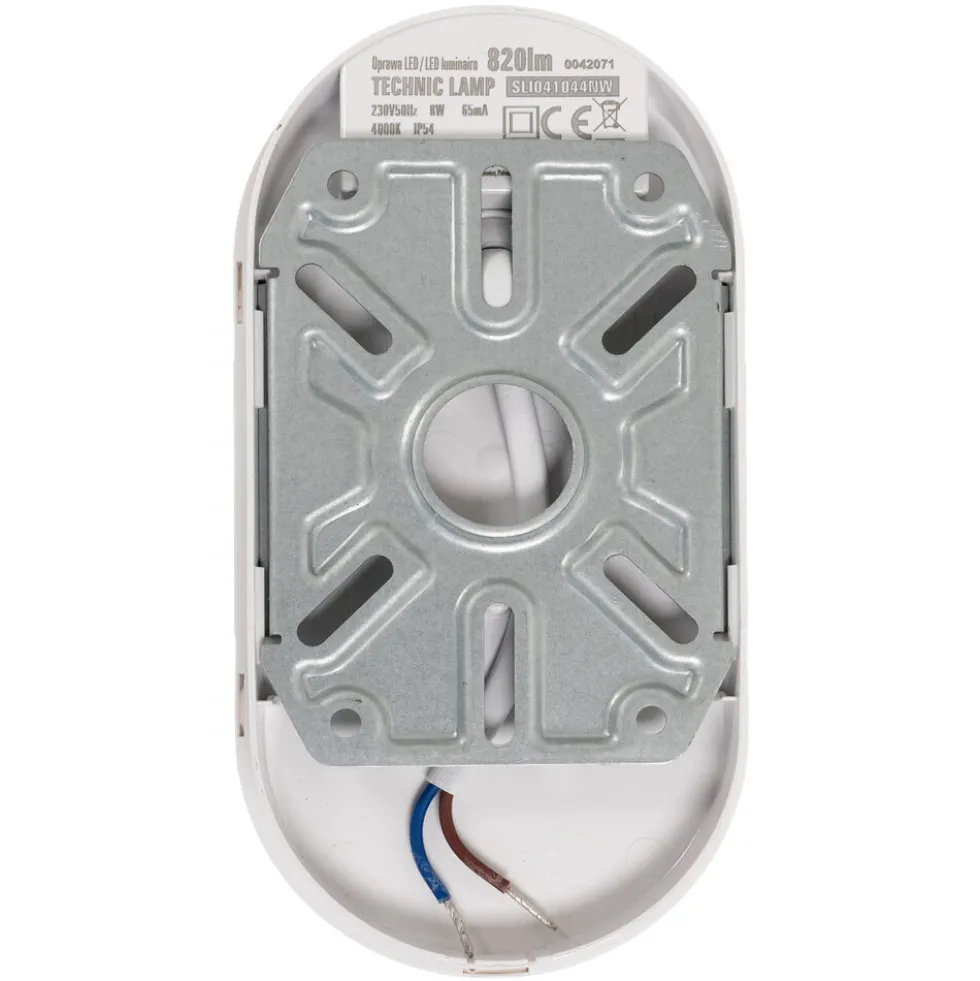 LED Deckenleuchte oval - 8W 4000K - IP54 spritzwassergeschützt