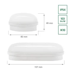 LED Deckenleuchte oval - 8W 4000K - IP54 spritzwassergeschützt