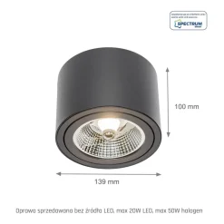 LED Deckenspot AR111 230V – Matt Schwarz - exkl. LED Spot
