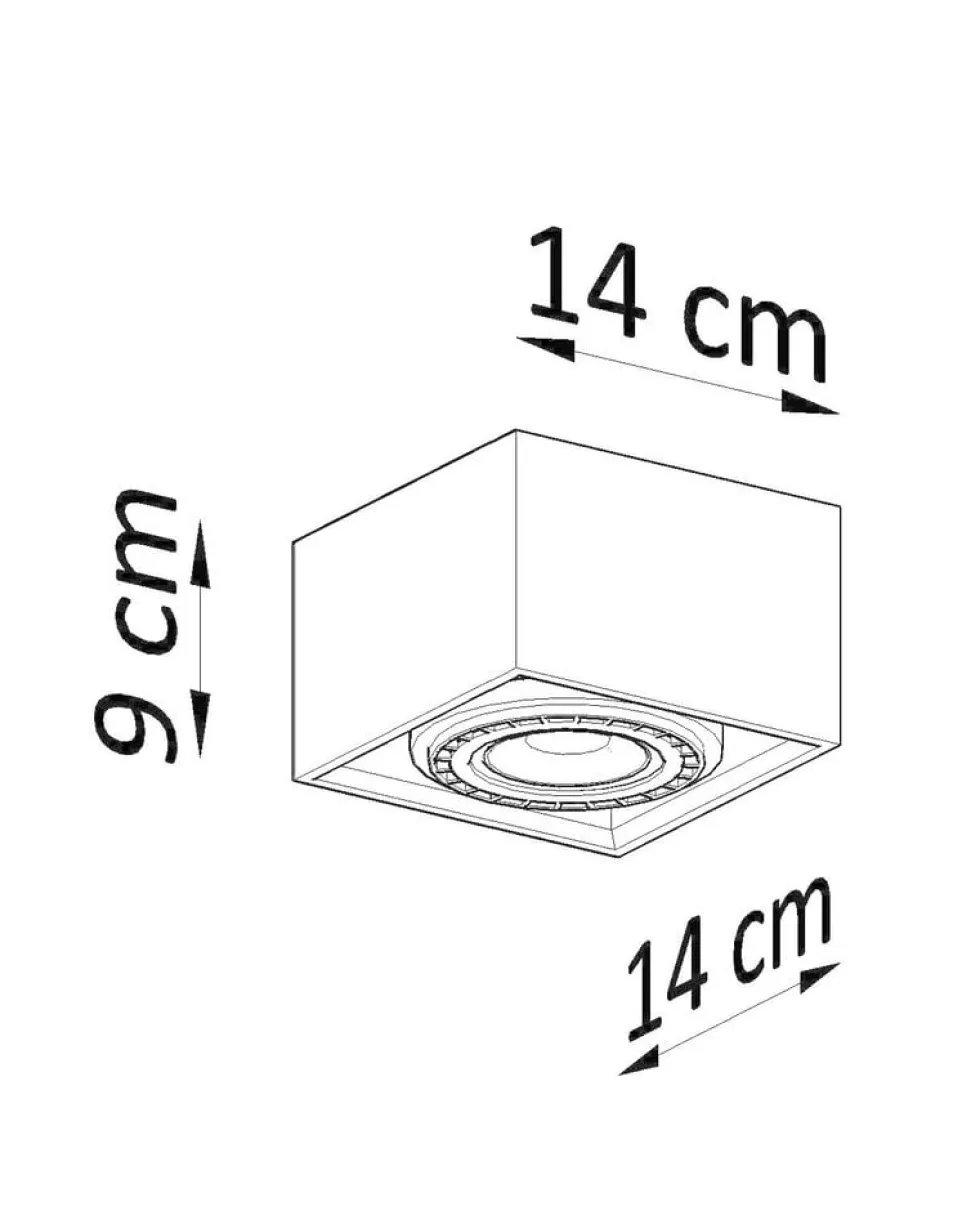LED Deckenspot Beton QUATRO - 1 x GU10 AR111 Fassung - exkl. LED's
