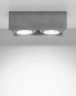 LED Deckenspot Beton QUATRO - 2 x GU10 AR111 Fassung - exkl. LED's
