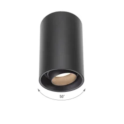 LED Deckenspot CHLOE LENS - 1x GU10 Fassung - Mattschwarz