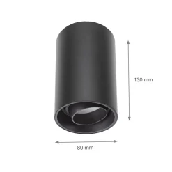 LED Deckenspot CHLOE LENS - 1x GU10 Fassung - Mattschwarz