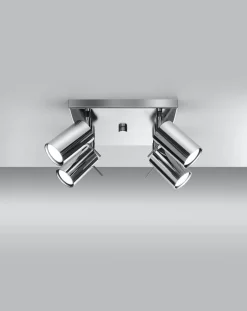 LED Deckenspot Chrom RING - 4 x GU10 Fassung - exkl. LED's