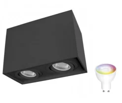 LED Deckenspot doppelt schwenkbar - Würfel Schwarz - GU10 Fassung