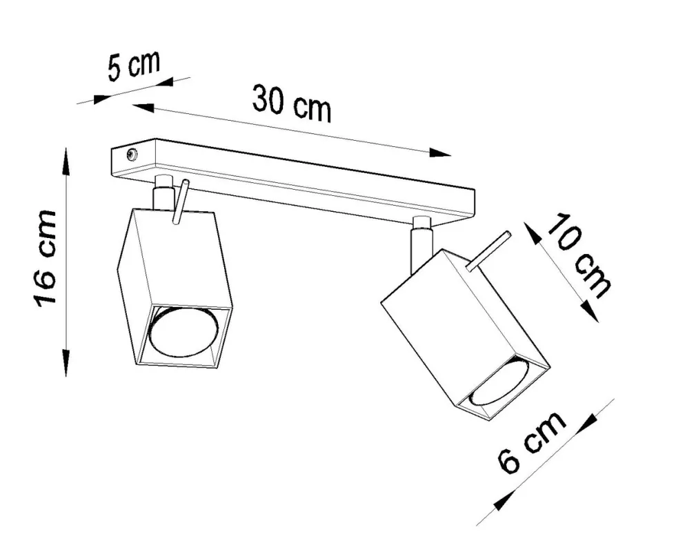 LED Deckenspot Grau MERIDA - 2 x GU10 Fassung - exkl. LED's
