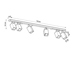 LED Deckenspot Grau MERIDA -6 x GU10 Fassung - exkl. LED's