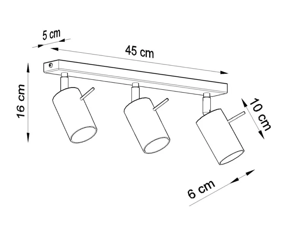 LED Deckenspot Grau RING - 3 x GU10 Fassung - exkl. LED's