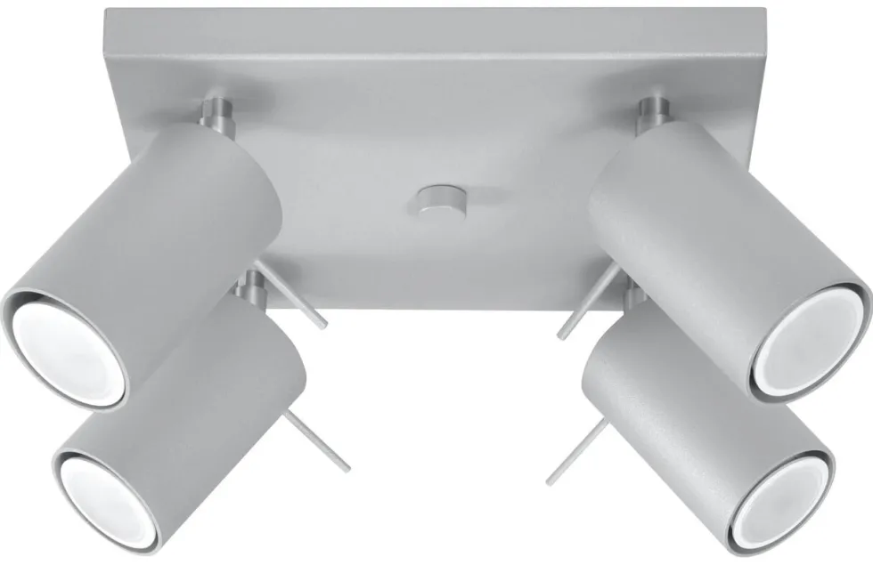LED Deckenspot Grau RING - 4 x GU10 Fassung - exkl. LED's