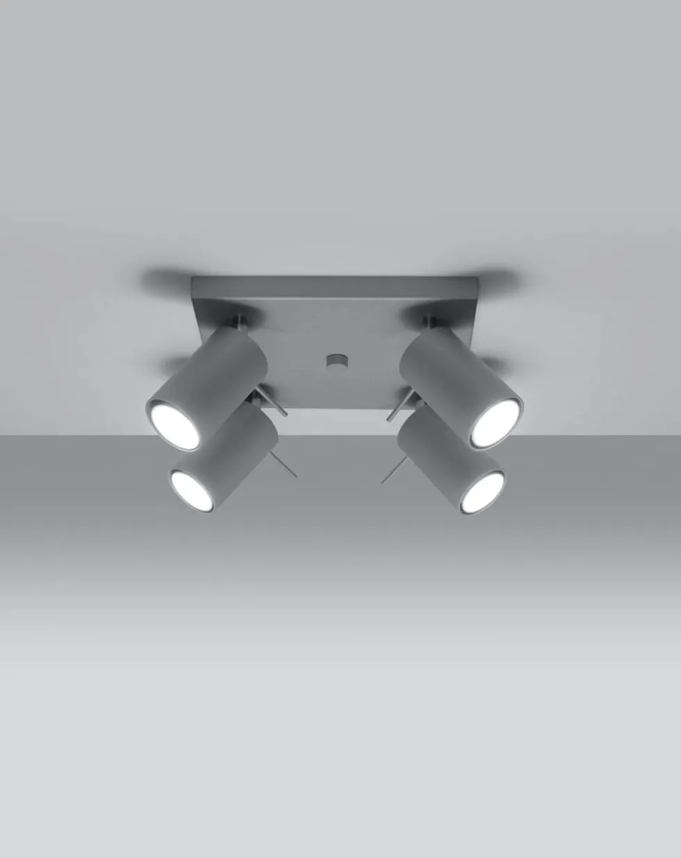 LED Deckenspot Grau RING - 4 x GU10 Fassung - exkl. LED's