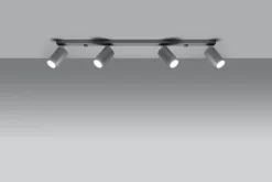 LED Deckenspot Grau RING - 4 x GU10 Fassung - exkl. LED's