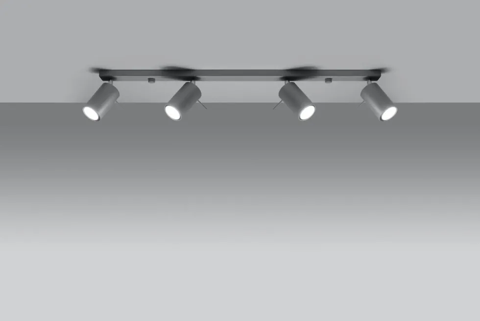 LED Deckenspot Grau RING - 4 x GU10 Fassung - exkl. LED's